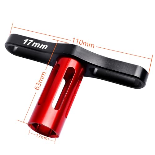17mm Wheel Hex Hub Wrench RC Repair Tools for 1/8 1/10 Scale Off-Road Vehicles, Trucks, Buggies, Rock Crawlers, Touring, and Drift Cars