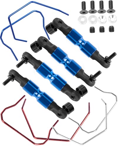 RC Front Rear Wide Sway Bar Kit Upgrades Part for 1/10 Slash Rustler,Stampede,Rally 4x4 4WD RC Car,Alloy Aluminum Front & Rear Wide Sway Bar Kit Hops Up