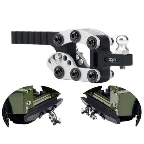 DJX 1/10 RC Trailer Hitch Adjustable Tow Hook Hitch Receiver for Axial 90046 SCX10 TRX4 Redcat Gen7 Gen8 Etc 1/10 RC Crawler Car Upgrade Accessories (Silver) - color: Silver