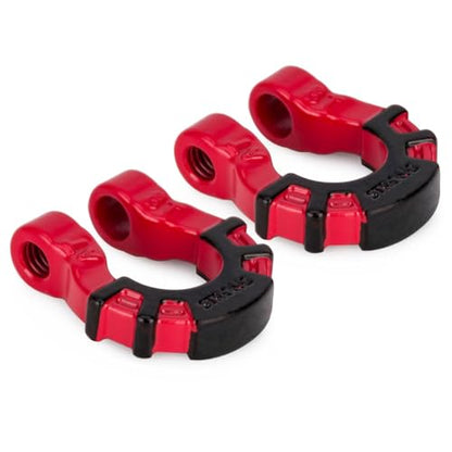 4Pcs Metal Tow Shackle Trailer Buckle for SCX10 TRX4 1/10 RC Crawler | Durable metal shackles, compatible with CC01 D90 D110 TF2. Perfect for tow hook upgrade,off-road crawler accessories.4-pack. - color: Red