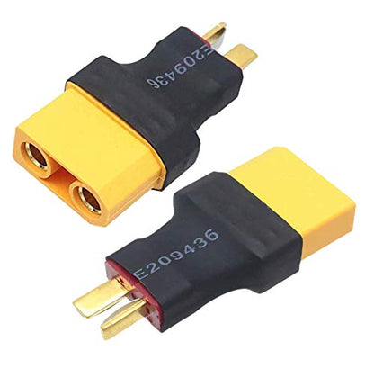 2 Pairs Deans T Plug Male Female Connector to XT90 Plug Male Female Connector Conversion Adapter for RC LiPo Battery