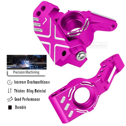 RC Caster Block Set Upgrades Part for 1/10 2WD Slash/Rustler/Stampede 2WD/Bandit 2WD VXL,Aluminium Left Right Caster Blocks,Front Steering Block,Rear Stub Axle Carriers,Pink