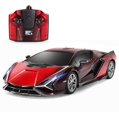 MIEBELY 1/24 Licensed Lamborghini Sián FKP 37 RC Car LED Toy for Boys 6-12 | Officially licensed;2.4GHz control; dual rechargeable batteries; sturdy ABS; indoor/outdoor play; gift for boys & collectors - style: Lamboghini Sian