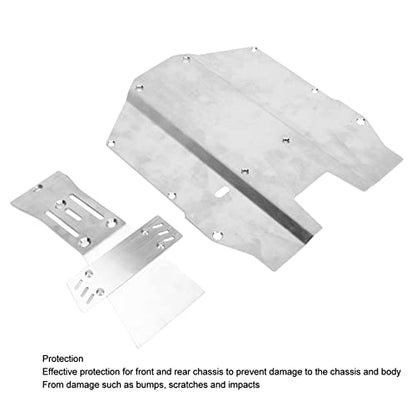 Stainless Steel RC Front Chassis Armor Plate Skid Plate, for YIKONG DF7 1/7 Short Truck, RC Skid Plate, RC Car Front and Chassis Skid Plate Armor, RC Chassis Guard