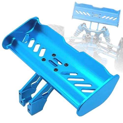 RC Tail Wing Aluminum Tail Wing Rear Spoiler Sturdy 1:14 1:12 Modification Tail Wing Bracket for 144001 124019 144016 4001R, Blue - color: Blue