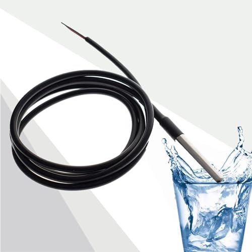 2 Pack Temperature Sensor Module Kit with 1m Cable Waterproof Stainless Steel Probe, Temperature Sensor Chip for Arduino and Raspberry Pi