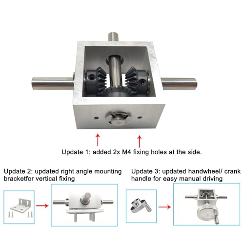 1:1 Right Angle Bevel Gearbox 1.5 Module 20 Teeth 90° Angle Drive Steering Gear Device Simple Mechanical DIY Module with 10mm Shaft - size: 10mm shaft, style: 2 output shaft