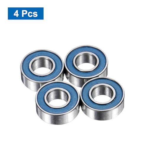 uxcell 4 Pcs MR115-2RS Deep Groove Micro Bearing, 5x11x4mm Double Rubber Sealed Chrome Steel Small Bearings (ABEC5, Z4 Low Noise) - size: MR115-2RS