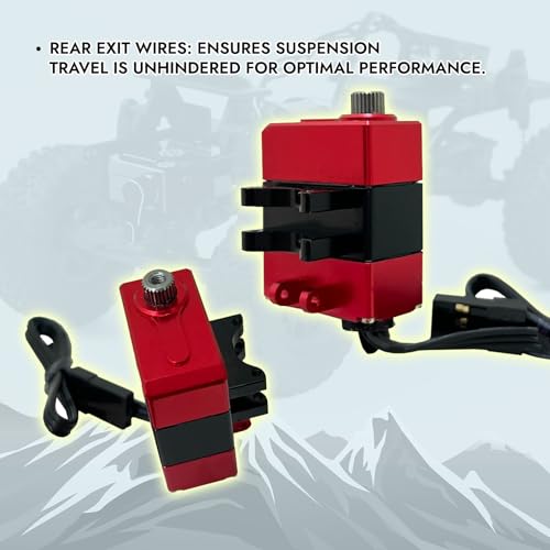 TORQ MLS-1022 High Torque Micro Servo 5.0V - 8.4V with CNC Servo Mounts & Arms - Remote Control Car, RC Car, RC Crawler Axial SCX24 Electronics Upgrades RC Servos (HELIDIRECT), Mini, Red / Black - color: Scx24 Servo - Red