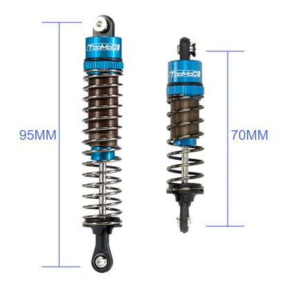 1/10 70MM 95MM RC Oil filled Shock Absorbers kit for Tamiya TT-02B DT-02 DT-03 1/10 Buggy Car Upgrades Parts (Blue) - color: Blue