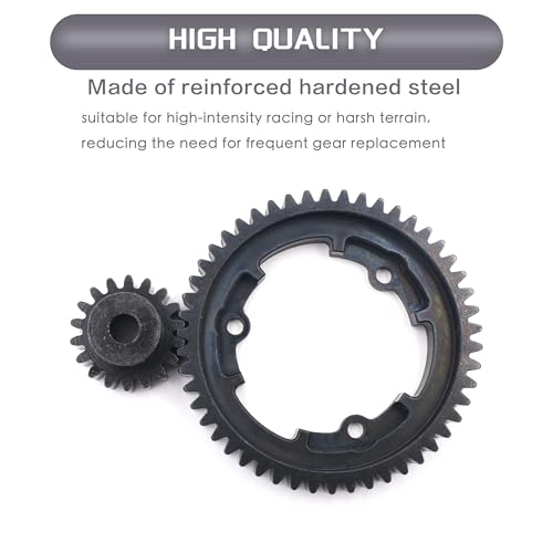 50T Spur Gear 1 Mod and 18T Pinion Gear Fit for Traxxas X Maxx | Hardened Steel Construction,Replace 6448,Compatible with XO 1,Maxx and E Revo 2.0,CNC Precision Machining - size: 50T+18T