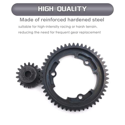 50T Spur Gear 1 Mod and 18T Pinion Gear Fit for Traxxas X Maxx | Hardened Steel Construction,Replace 6448,Compatible with XO 1,Maxx and E Revo 2.0,CNC Precision Machining - size: 50T+18T