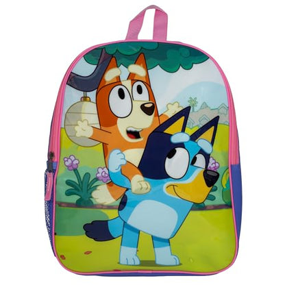 AI ACCESSORY INNOVATIONS Bluey & Bingo Kids Backpack, Elementary School Girls Book Bag with Padded Straps, Purple - color: Bluey