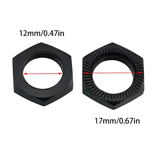 8PCS 17mm Thread Aluminum RC Wheel Nuts Aluminum Alloy Wheel Hex Hub Nuts, 4PCS Blue 4PCS Black