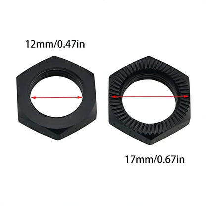 8PCS 17mm Thread Aluminum RC Wheel Nuts Aluminum Alloy Wheel Hex Hub Nuts, 4PCS Blue 4PCS Black