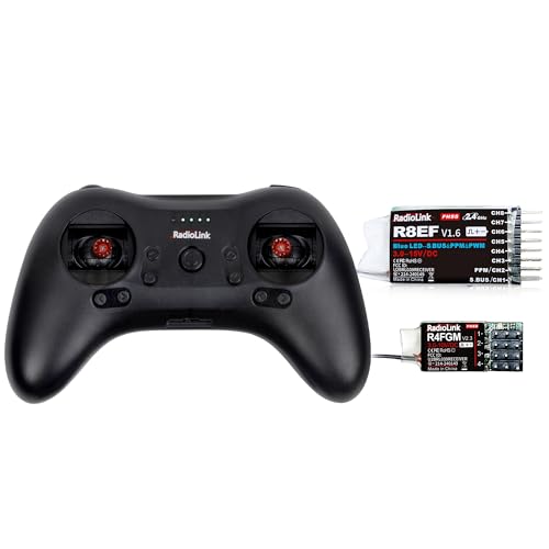 Radiolink T8S 8 Channels 2.4GHz RC Transmitter and Receiver R8EF+R4FGM RX, Remote and Controller Built-in Rechargeable Battery for Quad/Airplane/Car/Boat and More (Mode 2 Left Hand)