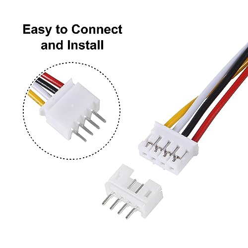 Alinan 20pcs Jst 2.0 Ph 4 Pin Connector Plug, Included 10pcs Mini 4 Pin Jst Ph2.0 26AWG Female Connector Plug with 300mm Cable Wire and 10pcs Micro Jst Ph2.0mm 4Pin Male Connector Plug - color: 4Pin 26AWG 300mm Cable
