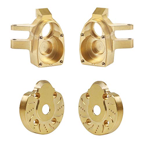 kingsea Brass Inner Outer Portal Drive Housing Steering Knuckle Compatible with Axial SCX10III AXI03007 Capra Unlimited Trail Buggy UTB 1/10 RC Crawler Brass Weights Upgrade Parts(4pcs/kit,200g)