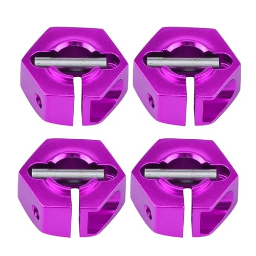4 Pcs Universal Wheel Hex Hub Adapters,12mm Wheel Hex Mount with Pins and Screws,Wheel Hex Drive Adapters Hub RC Model Vehicle Accessory for RC Spare Part RC Car Upgrade Parts (6.0MM Purple) - size: 6.0MM purple