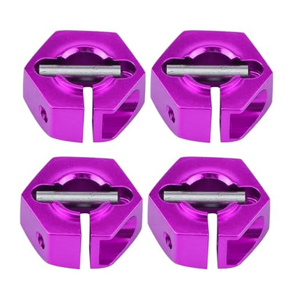 4 Pcs Universal Wheel Hex Hub Adapters,12mm Wheel Hex Mount with Pins and Screws,Wheel Hex Drive Adapters Hub RC Model Vehicle Accessory for RC Spare Part RC Car Upgrade Parts (6.0MM Purple) - size: 6.0MM purple