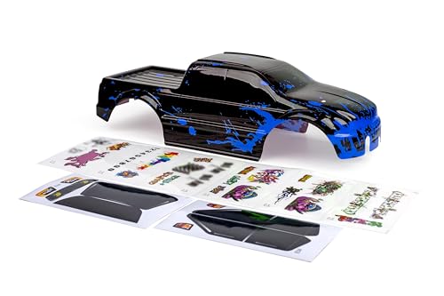 SummitLink Custom Body Compatible for T/E Maxx Shell Cover E-Maxx 1/10 Scale RC Car (Truck not Included) (Muddy Blue Over Black) - style: Muddy Blue Over Black