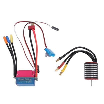 7200Kv Sensored Brushless Motor Combo | 35A ESC High for 1/18 1/16 1/14 RC Racing Car CNC Aluminum (7200KV) - size: 7200KV