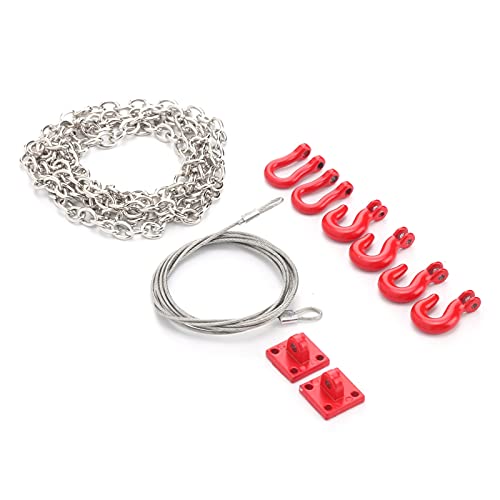CHICIRIS Metal Trailer Hook Tow Chain Shackle Bracket for 1/10 RC Crawler, Climbing Car with Iron Stainless Steel Parts