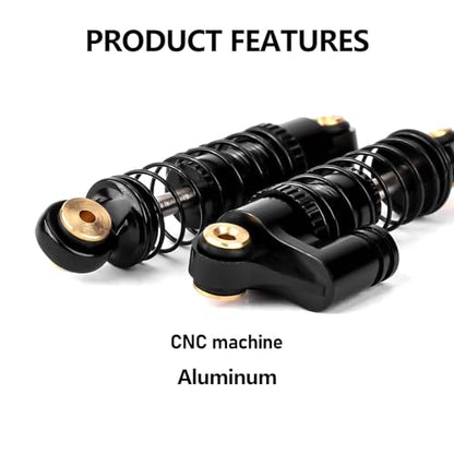 SCX24 Shocks 32MM Oil-Filled Shocks For Axial SCX24 Upgrades | CNC Aluminum Threaded Shock Absorber For 1/24 RC Crawlers - color: Black