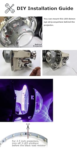 iJDMTOY Ultra Blue 15-SMD LED Accent Ambient Lighting Kit Compatible with Car Motorcycle Projector Lens Demon Eye Retrofit - color: Blue