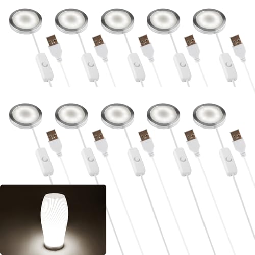 10 Set 3D Printer LED Lamp Kit 001, Compatible with Bambu lab H2D/A1/A1mini/P1S/P1P/X1C Makerworld Maker's Supply Hardware kit 5V USB Powered, 6000K Cool White Light - size: 6000K Cool White Light