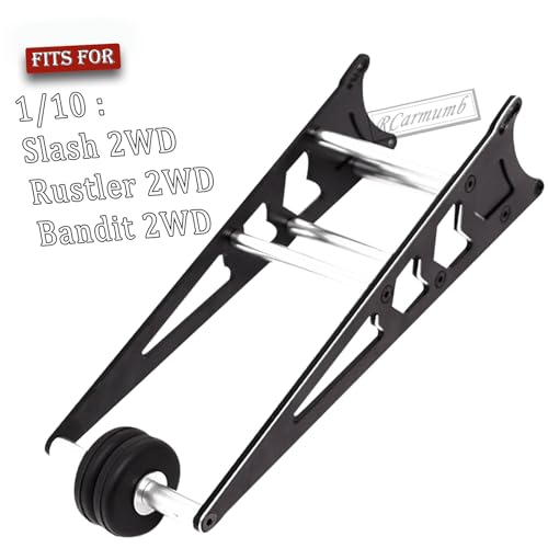 Wheelie Bar Kit Upgrades Part for 1/10 Slash 2WD,Rustler,Bandit,Aluminim Alloy Adjustable Wheelie Bar Kit Tail Wheel Head up Wheel Assembly RC Upgrades Part.