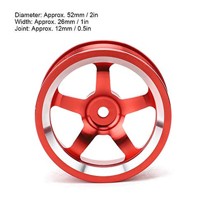 4 Pcs RC Wheel Hub, Aluminum Alloy Wheel Hub Accessory RC Parts Wheels Upgrade Parts Fit for HSP 94123 Touring Drift Car - color: Red