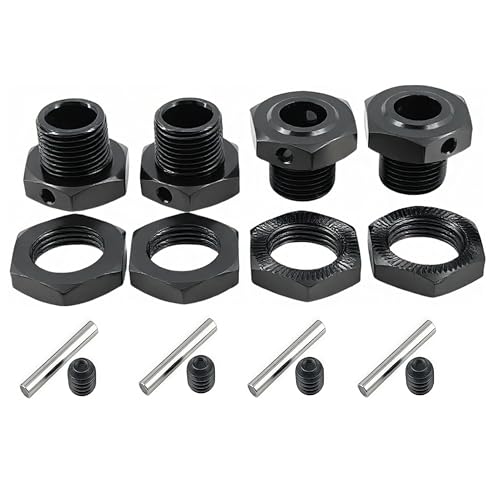 17mm Aluminum Wheel Hex Nut Kit for ARRMA Typhon Mojave Felony 6S (Black) | 1/8,1/7,Infraction,Limitless,ARAC9416 ARAC9763 ARA311035,CNC Machined,High Strength,Precision Fit,Wear Resistant - color: Black
