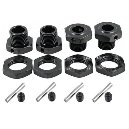 17mm Aluminum Wheel Hex Nut Kit for ARRMA Typhon Mojave Felony 6S (Black) | 1/8,1/7,Infraction,Limitless,ARAC9416 ARAC9763 ARA311035,CNC Machined,High Strength,Precision Fit,Wear Resistant - color: Black