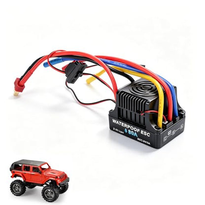 80A RC Car ESC, Electronic Speed Controller 80A Water Proof Brushless Heat Dissipation ESC Universal for RC Boats Aircraft Airplane