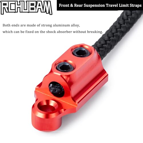 Front & Rear Suspension Travel Limit Straps for LOSI 1/18 Mini LMT Monster | 4PCS RC Shock Absorber Protection Straps,Aluminum & Nylon, 64mm C-C - color: Black