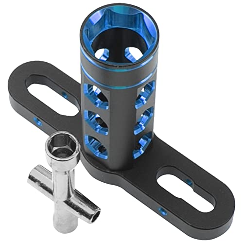 RC Car Tool 17mm Hex Adapter Wheel Wrench w/ 4mm 5mm 5.5mm 7mm Hex Socket Wrench Compatible with Traxxas Axial Arrma HSP Redcat Tamiya ECX HPI 1/8 1/10 1/12 Car Truck (Blue) - color: Blue