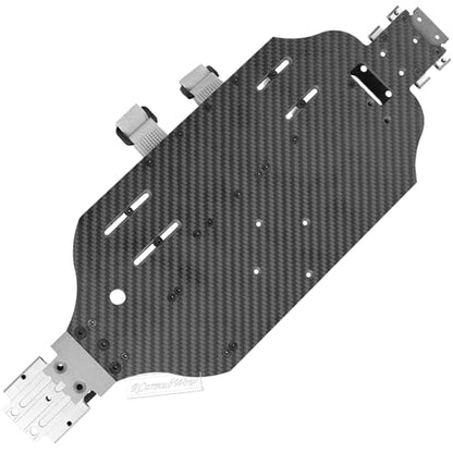 RC Carbon Fibre Chassis Armor Skid Plate Protecter Guard Upgrades Part for 1/10 Slash 4X4 4WD VXL,Front Center Rear Chassis Guard Plate,Silver - color: Silver(1set)