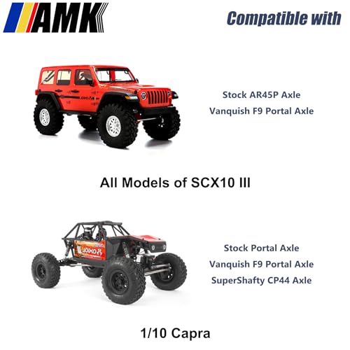 AMK SCX10 III Brass Kit 1.1lb 1.9 Capra Steering Knuckle Front Caps Rear Portal Axle Housing for 1/10 RC Crawler Axial SCX10 Upgrades AR45P UTB10 Vanquish F9 CP44
