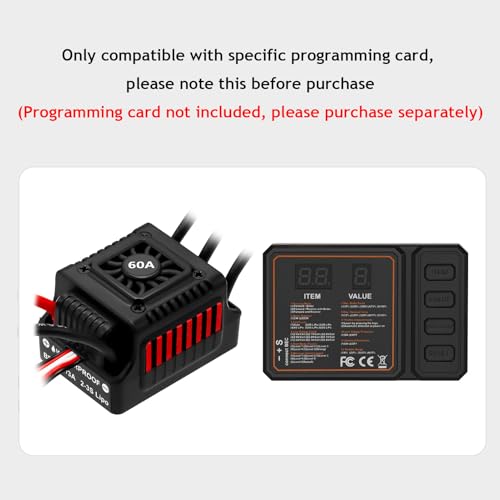 Waterproof S3650 4300KV Brushless Motor 3.175mm Shaft with 60A Sensorless Brushless ESC Electric Speed Controller Combo Set and Heatsink for 1/10 Remote Control Car Truck, Red - size: 4300KV Motor & 60A ESC &Heatsink