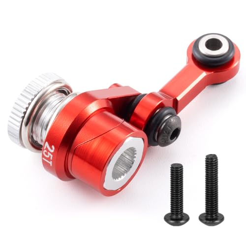 Fixed Link Steering 25T Servo Arm for Tra-xxas Mini Maxx 2S XRT | 1/16 RC Car Red Aluminum Upgrade Parts - color: Red