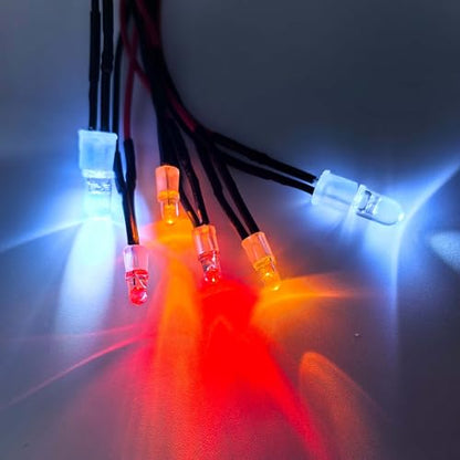 2 Pack RC Car 6 LED Light Kit, White Headlight Red Taillight Yellow Turn Signal Light for 1/10 1/8 RC Models TRX4 D90 SCX10 RC Car Truck Lighting (Red, White & Yellow) - color: 6 LED Red White Yellow
