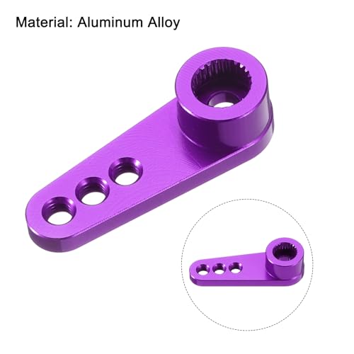 MECCANIXITY Aluminum Alloy 25T Steering Servo Single Arm Horn Purple for DIY RC Car/Boat/Airplane Boat Accessories 2 Pcs - color: Purple