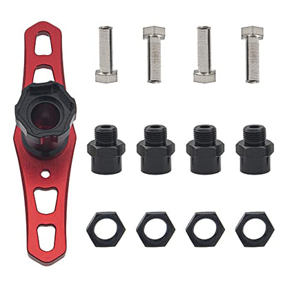 ShareGoo 17mm Wheel Hex Wrench & 12mm to 17mm Wheel Hex Drive Hub Adapter 15mm Offset Extension Compatible with Tamiya Axial RC4WD Traxxas Redcat 1/10 RC Car Buggy Truck (Black) - color: Black