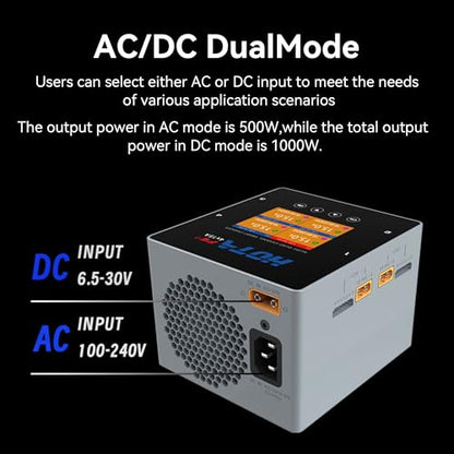 HOTA F6+ AC/DC AC500W DC250Wx4 15Ax4 Smart Balance Charger for Lipo LiIon NiMH Battery