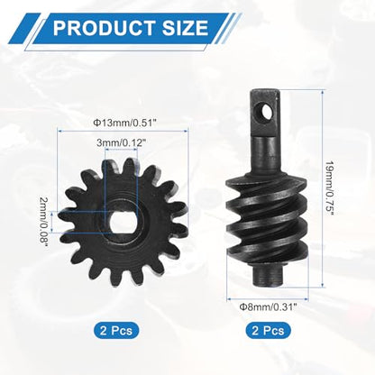 MECCANIXITY 2 Set Hardened Steel Axle Differentials Gear, 12T/16T Steel Gear Upgrade Parts for RC Vehicles Truck Drift Car Part, Black - style: 12T/16T