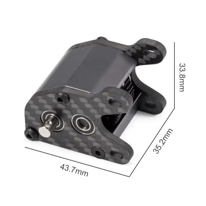 Ultralight Dual Motor Transmission 62g Aluminum LCG Transmission Gearboxes 48P Overdrive Dig Tiny Gearbox for 1/10 RC Crawler LCG Cheater Rig (Gray) - color: Gray