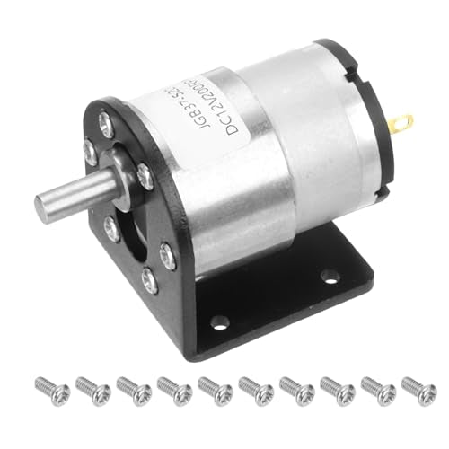 DMiotech Micro DC 12V 200RPM Geared Motor with Bracket Gear Reduction Motors 37mm Diameter Gearbox Micro Speed Reduction for RC Car, Robot Model, DIY Toys - style: 200RPM