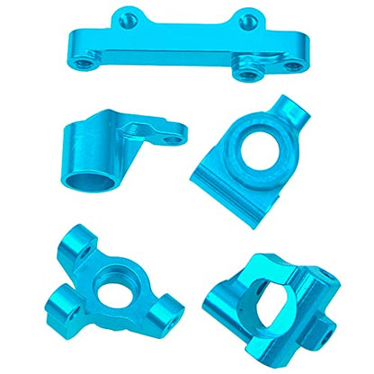 Auminum Alloy Steering Knuckle C-Hubs Bellcranks Set Compatible with Losi 1/18 Mini-T 2.0 2WD Stadium RC Truck Hop-Up Parts (Blue) - color: Blue