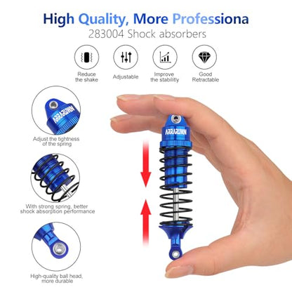 4PCS 1:10 Scale RC Car Shock Front & Rear Shock Absorber Assembled Set Compatible with 1/10 Traxxas Slash/Rustler/Stampede 4x4 4WD Upgrade Replacement Parts#5862(Blue) - color: Blue